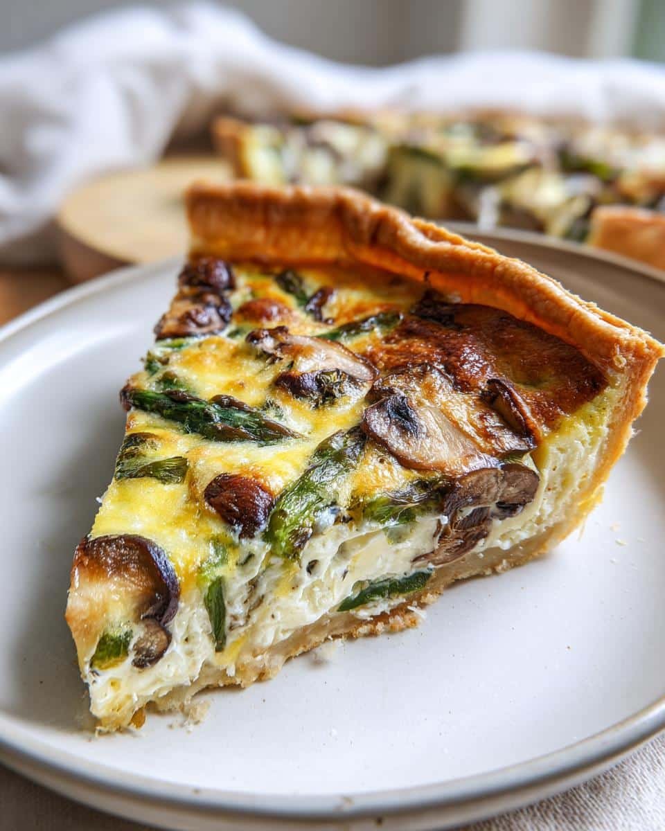 Asparagus Mushroom Quiche - detail 2