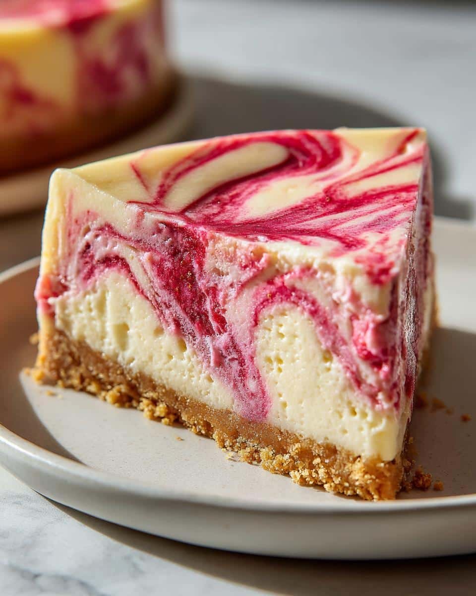 Strawberry Swirl Cheesecake - detail 2